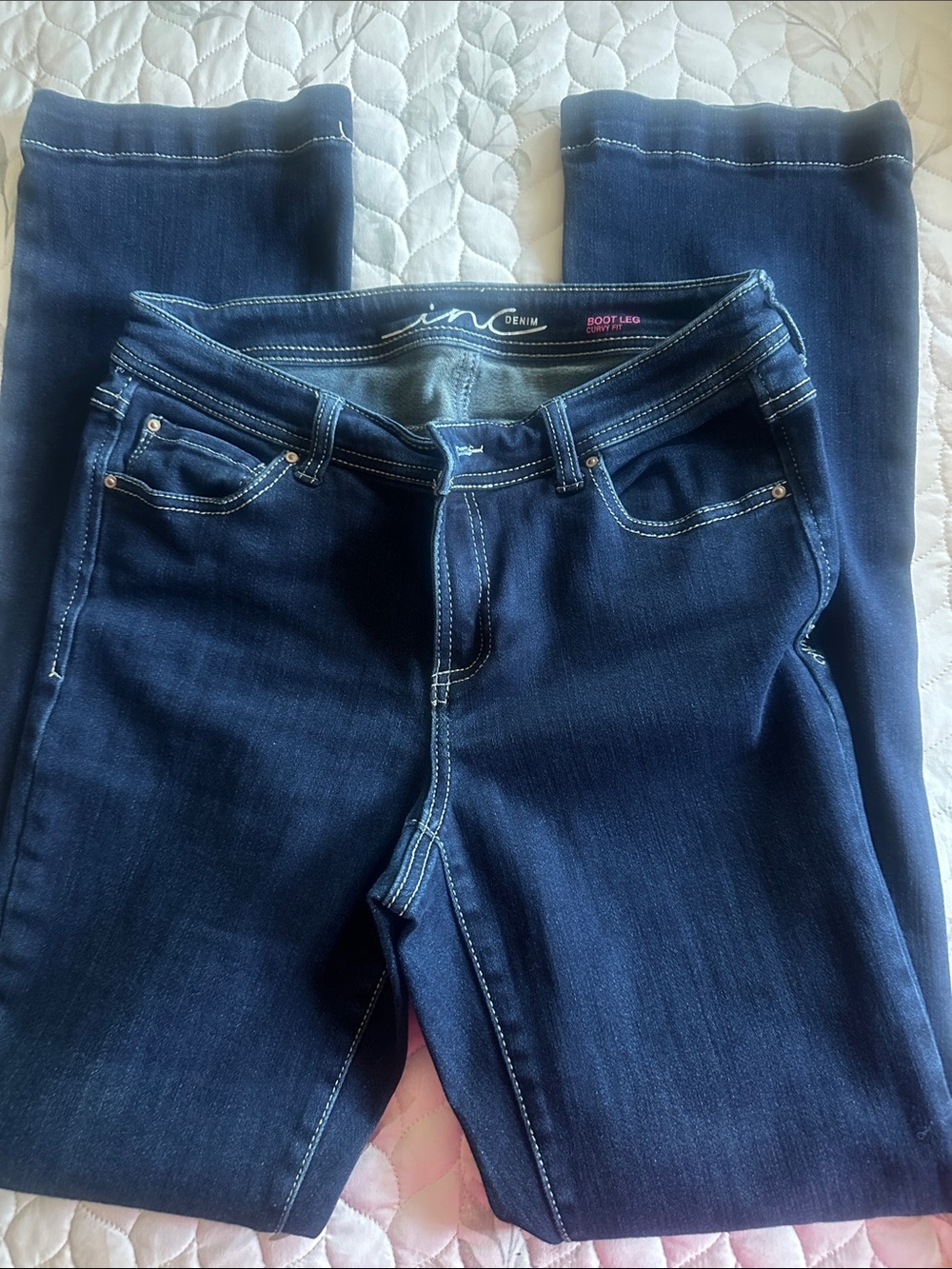 INC International Concepts Dark Indigo Boot Cut Jeans